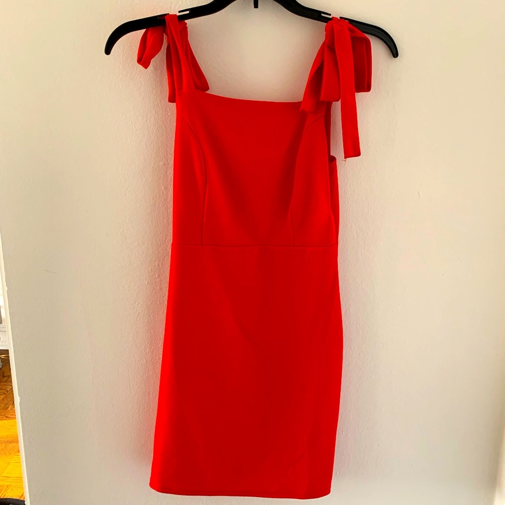 Red mini dress